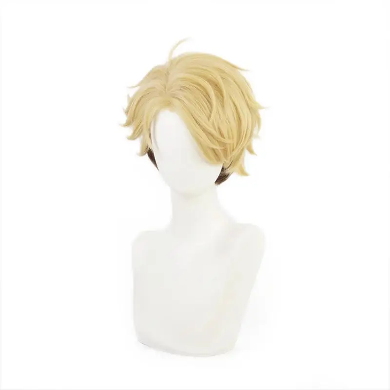 Ensemble Stars Anime Narukami Arashi Peruca Cosplay, Cabelo Amarelo Curto, Resistente ao Calor, Acessórios de Festa Sintéticos, Adereços