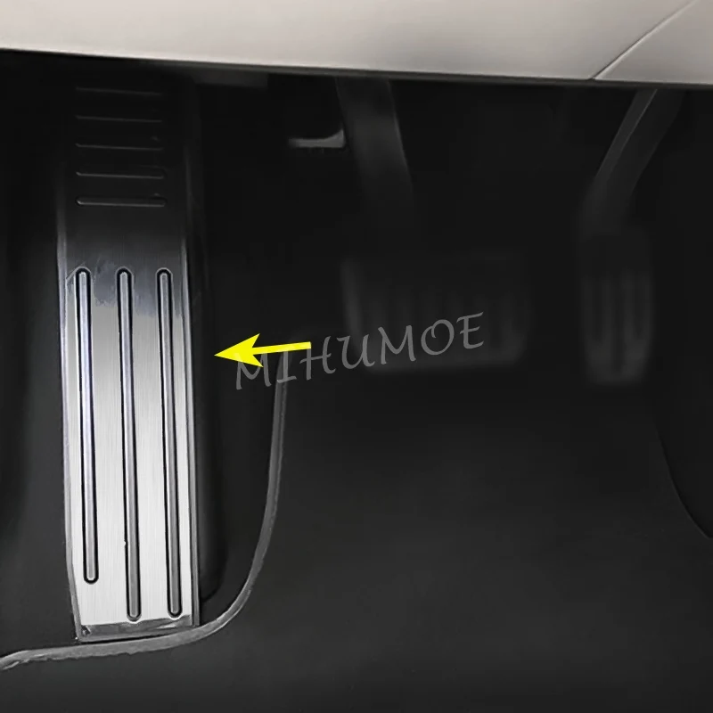 For Tesla Model X S 2012-2024 Stainless Steel Footrest Foot Rest Dead Pedal Pad Cover Overlay Accessories