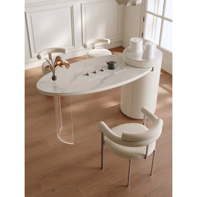 

Сланцевый балконный чайный столик, светильник, роскошный кунг-фу, чайный столик для заваривания чая, акриловый маленький чайный столик