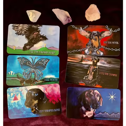 12*7cm Low Rider Dachshund Tarot: A Full 78-card Dachshund-themed Tarot Deck with Guidebook for Beginners