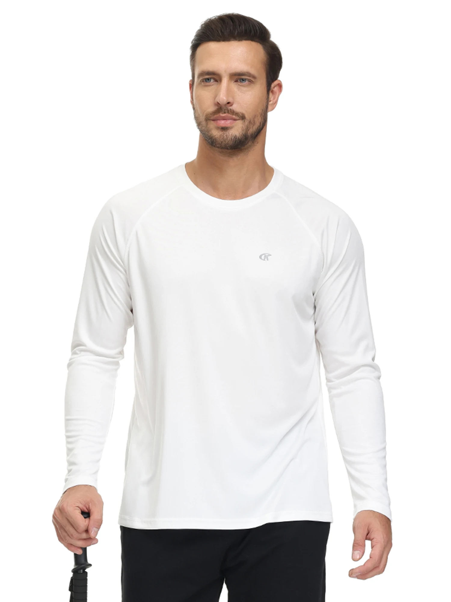 Men UPF 50+ Long Sleeve T-Shirt, Rash Guard Breathable Tops, Pullover Shirt for Sport Fishing Hiking Workout Outdoor Beach image 4