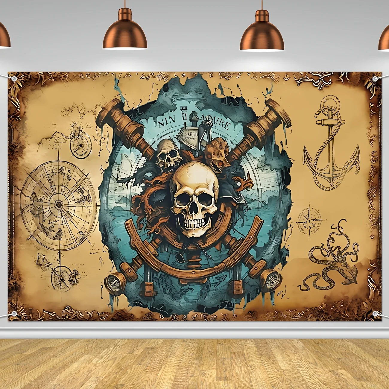 

Pirate Party Banner Decorations Pirate Adventure Treasure Map Backdrop for Nautical Theme Birthday Party Decorations Halloween