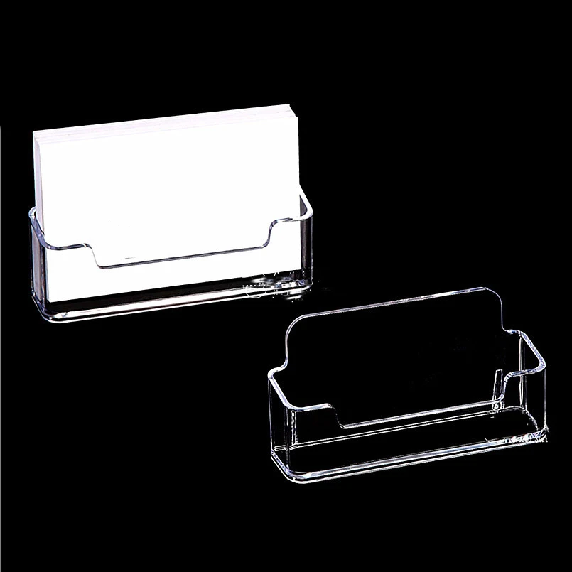 Clear Plastic Desk Shelf Box Business Card Holder Special Office Card Storage Display Stand Transparent Desktop Place Box