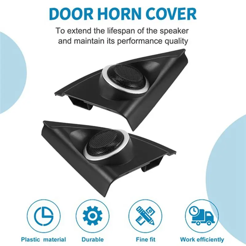 Car Door Panel Audio Horn Cover Tweeter Triple-Cornered Speaker Loudspeaker Cover Trim For Toyota Vios Yaris 2013-2019-X59A