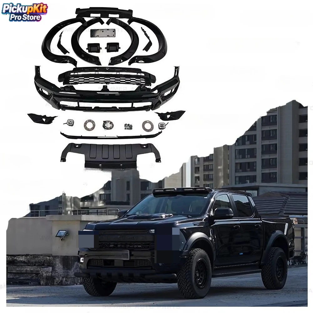 

Ranger T6/T7/T8 2012-2021 Black ABS Body Kit - Upgrade to 2024 F150 Raptor Style Direct Fit