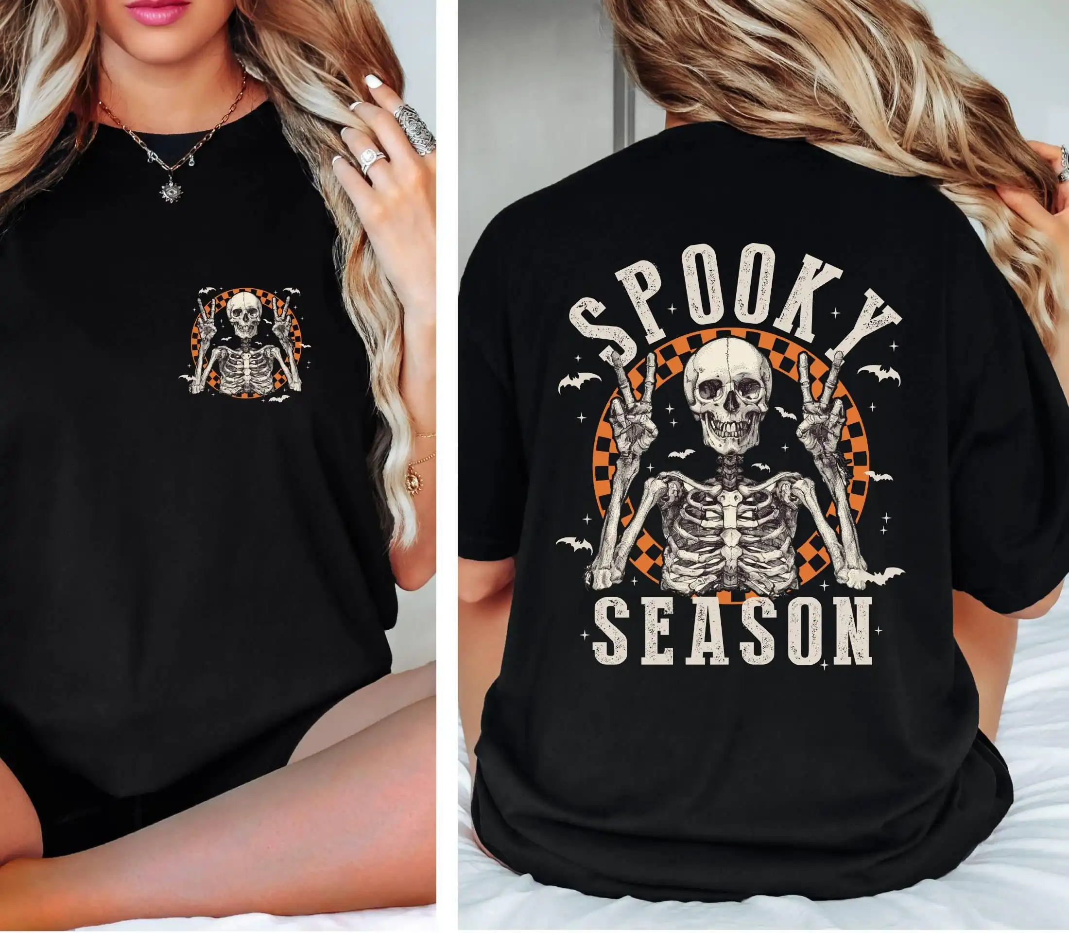 Spooky Season Shirt,Retro Halloween Skeleton Shirt, Halloween Party Shirt, Gift for Halloween, Fall Spooky Season