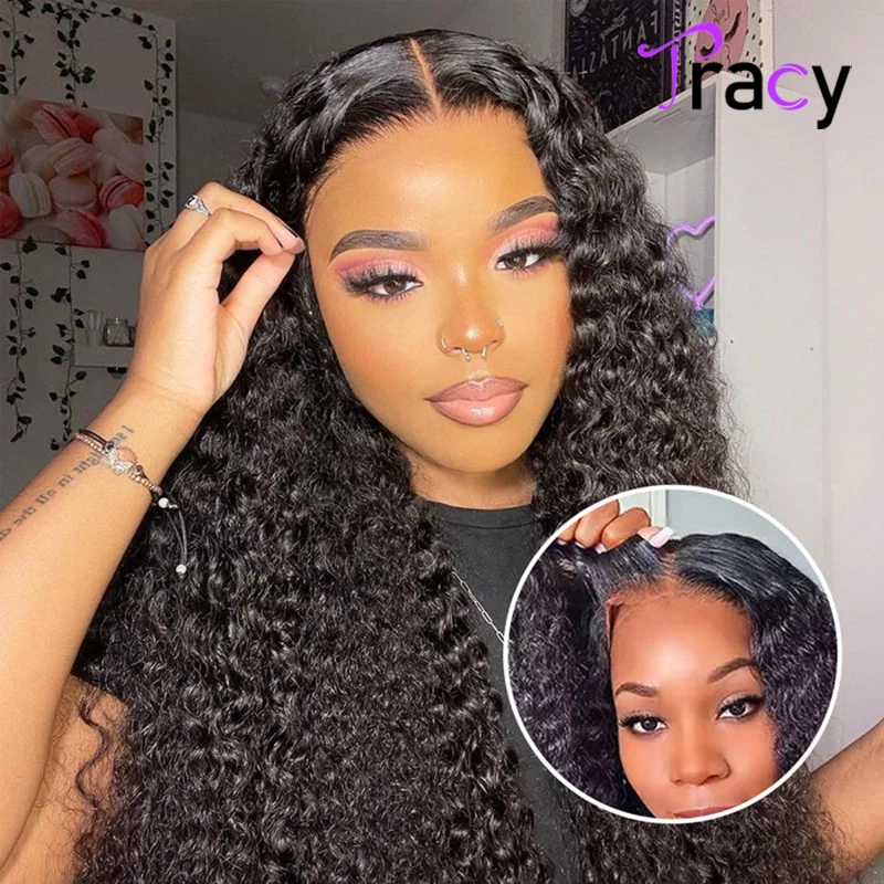 

Tracy Hair Wear Go Kinky Curly Lace Front Wigs Human Hair Wigs for Black Women 4X6 HD Transparent Lace Closure Human Hair Wigs