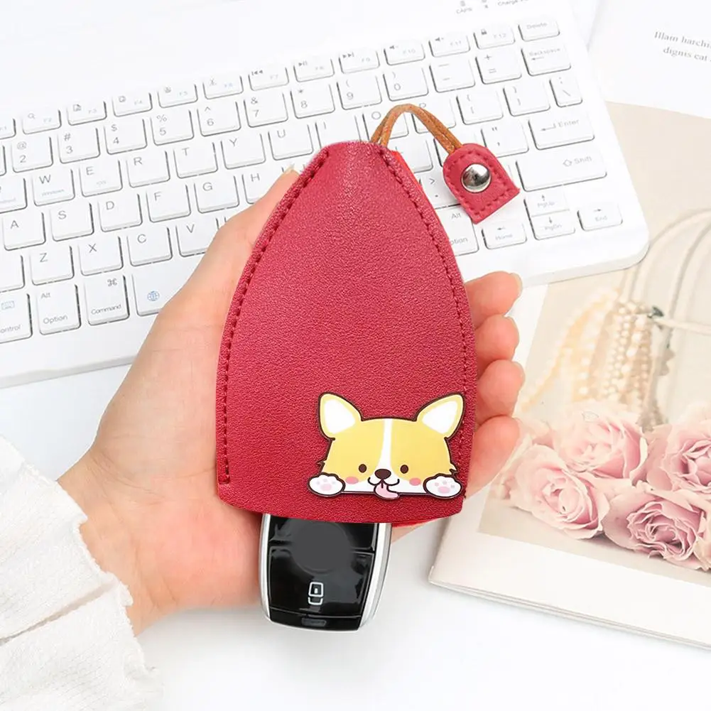 Kawaii Koki Pull Out Key Case Leather Key Holder for Keys Lovely Flower Bow Key Bag Wallet Pocket Key Holder Leather Keychain