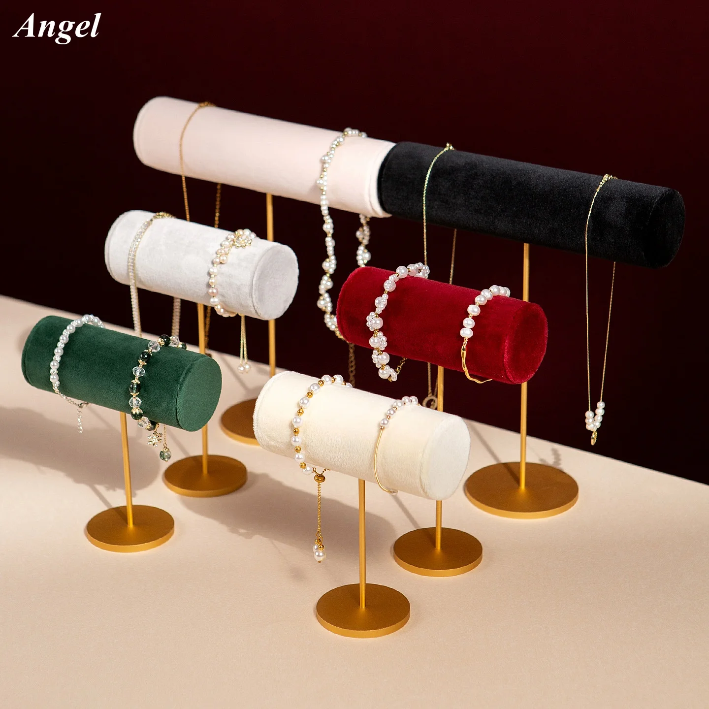 

Velvet Hanging Jewelry Organizer, Multi-Hook Display for Bracelets Necklaces Hair Ties, Wall Mounted Storage Rack