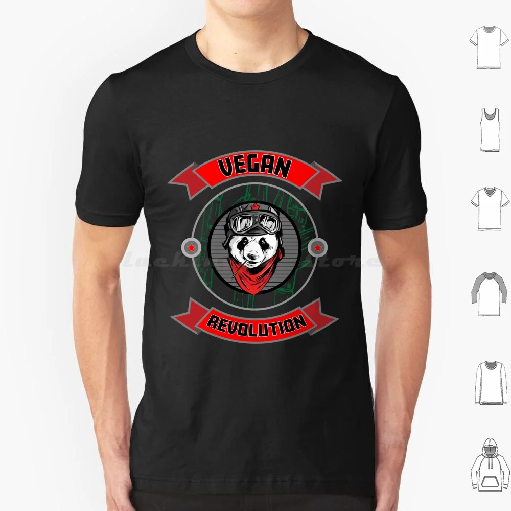 Veganistische Revolutie Panda T-Shirt Mannen Vrouwen Kinderen 6xl Veganistische Plant Gebaseerde Panda Dieren Schattig Marxisme Links Rode Ster Beer
