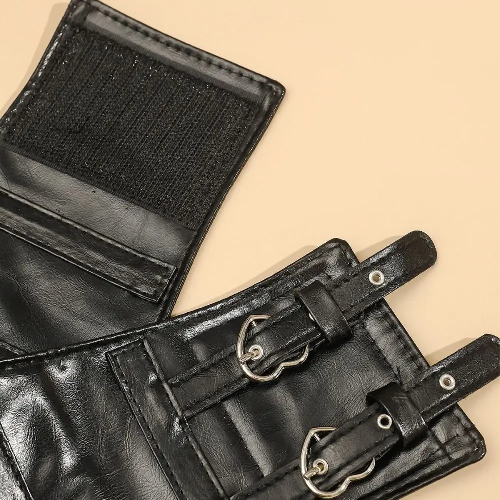 Personalità Bretelle in pelle PU Cintura elastica con fascia Cintura larga regolabile Cintura a vita alta Abito con corsetto a vita alta
