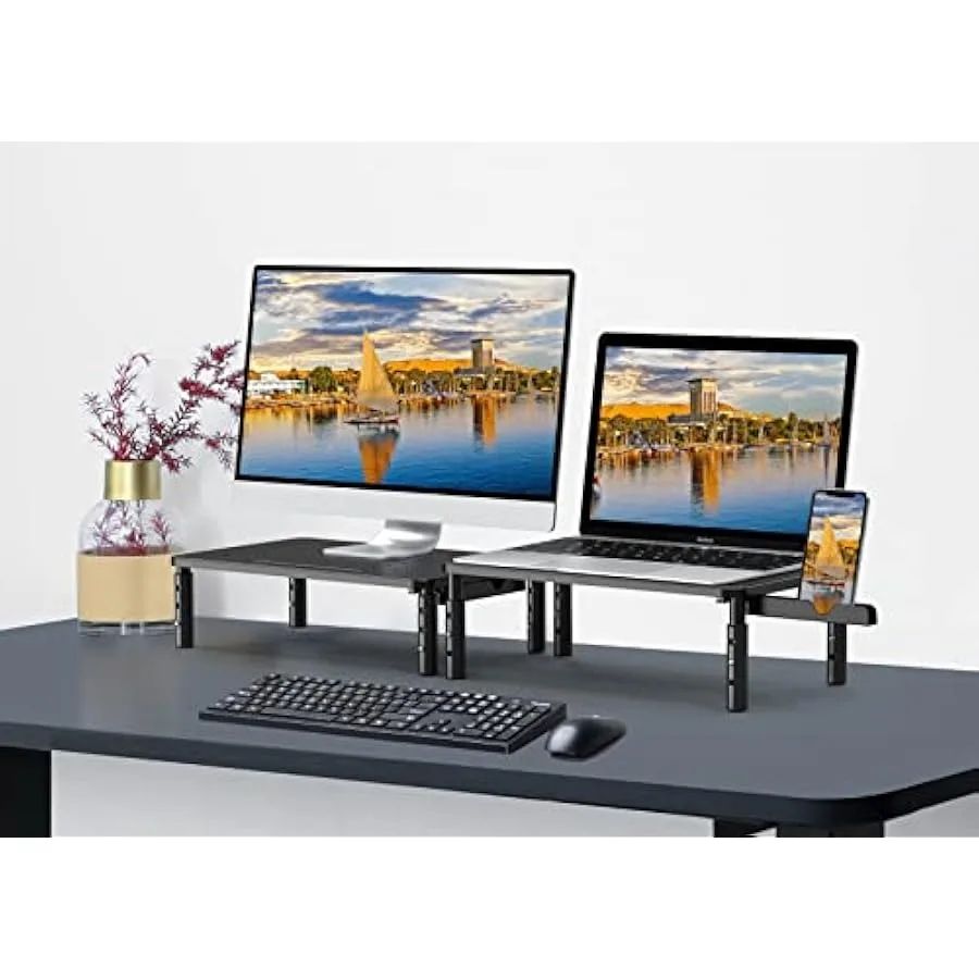 Zimilar 2 حزمة حامل شاشة الناهض 3 ارتفاع قابل للتعديل حامل شاشة 2 حزمة حامل شاشة الناهض الاكريليك حامل شاشة ل Compu