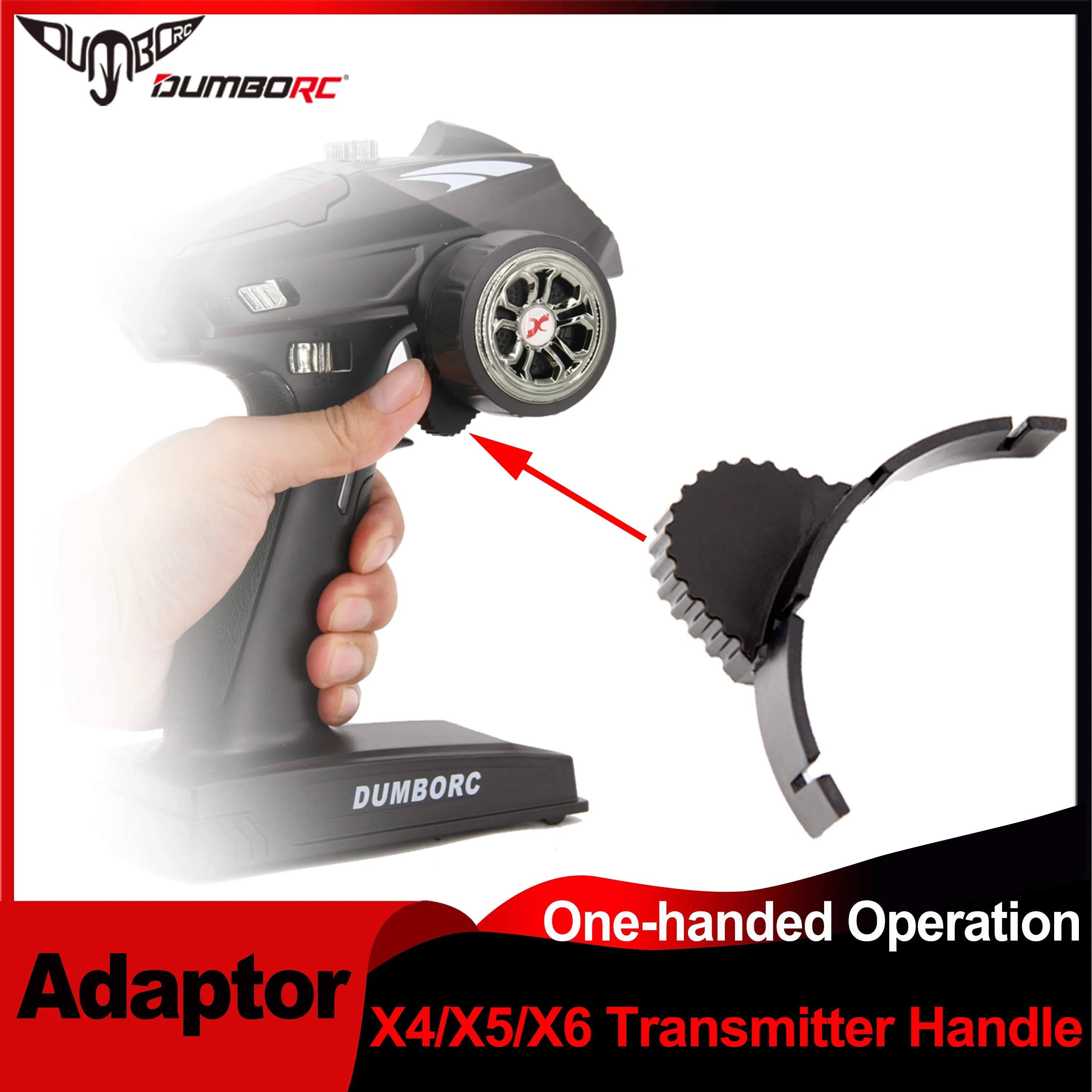 DUMBORC-One-Hand Volante Controle Handle Adapter, Transmissor de controle remoto, RadioLink Peças para DUMBORC X4, X5, X6, CH4, CH6