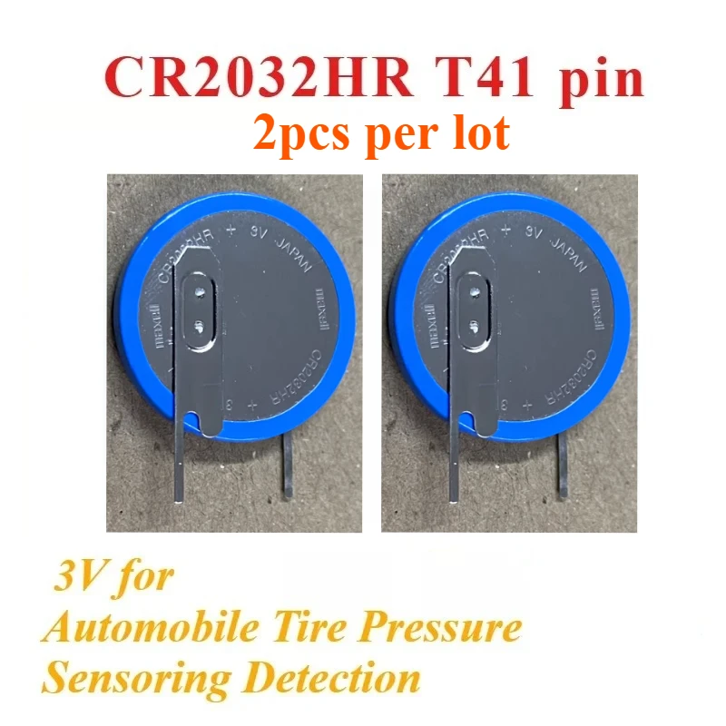 Image of 2 Stück pro Packung CR2032HR mit T41-Pin 3V CR2032HR Neue T41-Batterie für Reifendrucksensor-Erkennung im Auto