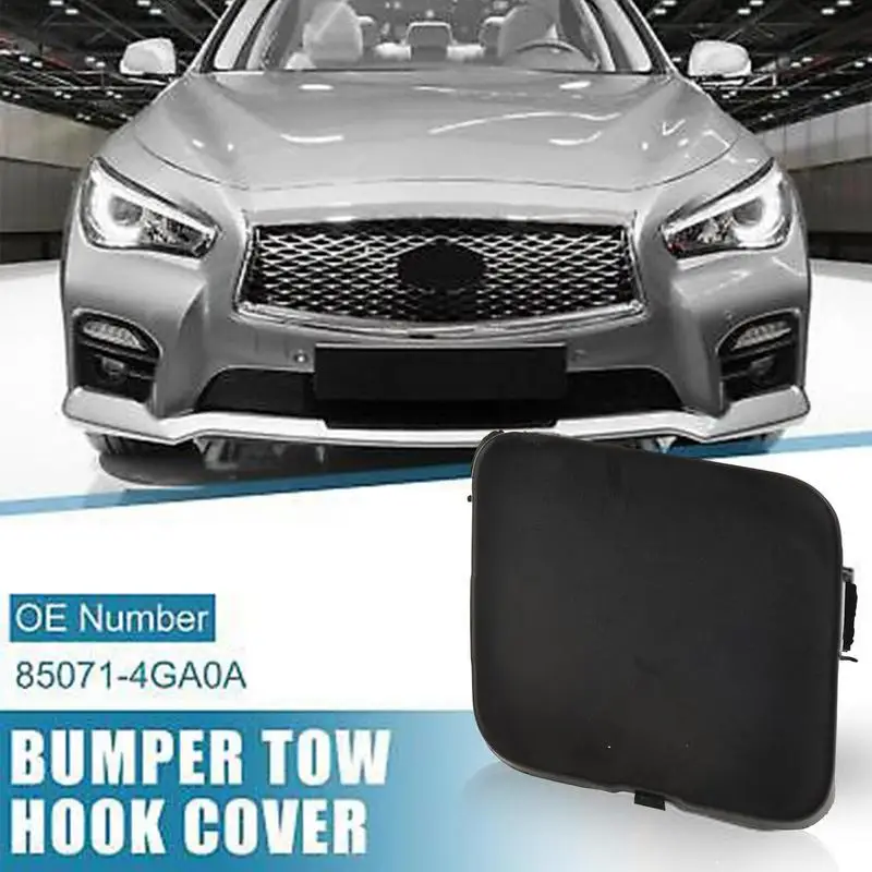 Car Rear Tow Hook Eye Bumper Cover Piece Hole Access Traction Cap Case Guard Panel Trailer Lid For Infiniti 2014 – 2018 Q50