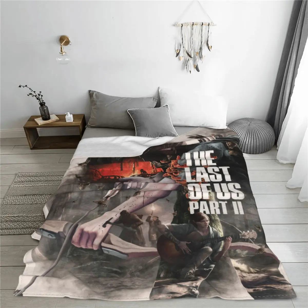 The Last Of Us Horror Movie Blanket Cover Joel Ellie Plush Throw Blanket Bedroom Sofa Portable Ultra-Soft Warm Bedsprea