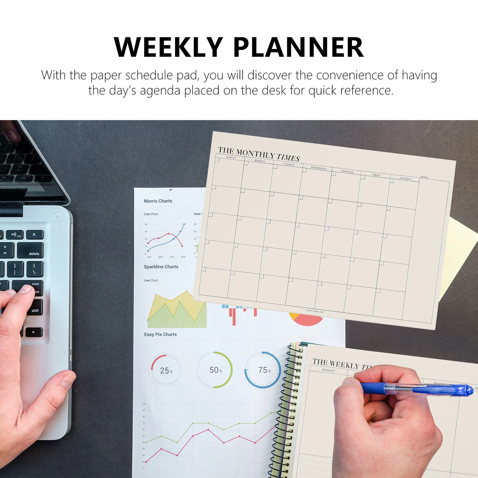 

2pcs Weekly Planner Notepad Monthly Schedule Organizer Compact Paper Notebook For Task Management Daily Planning Office Student