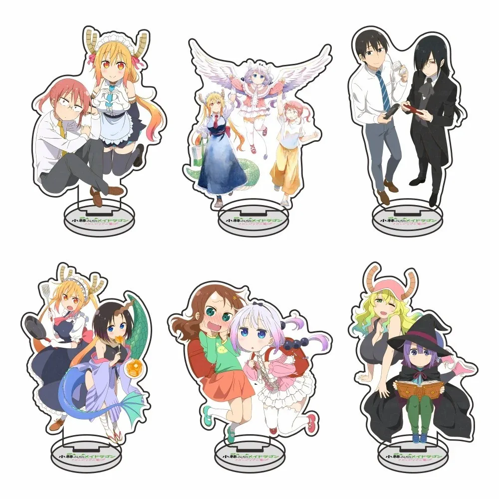 Kobayashi'S Dragon Maid Miss Kobayashis Tohru Kanna Stand Model Plate Anime Acrylic Figure Decor Desk Ornaments Keychain