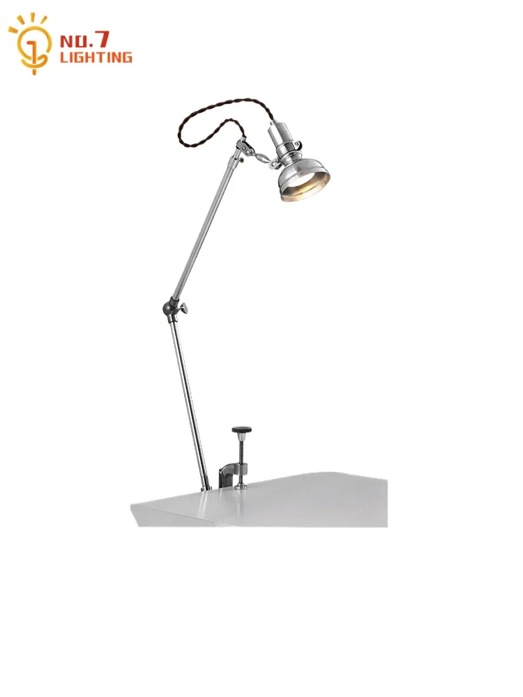 

Medieval Bauhaus Swing Arm Retractable Table Lamp LED Bedroom Bedside Industrial Retro Designer Desk Lights Study Work Reading