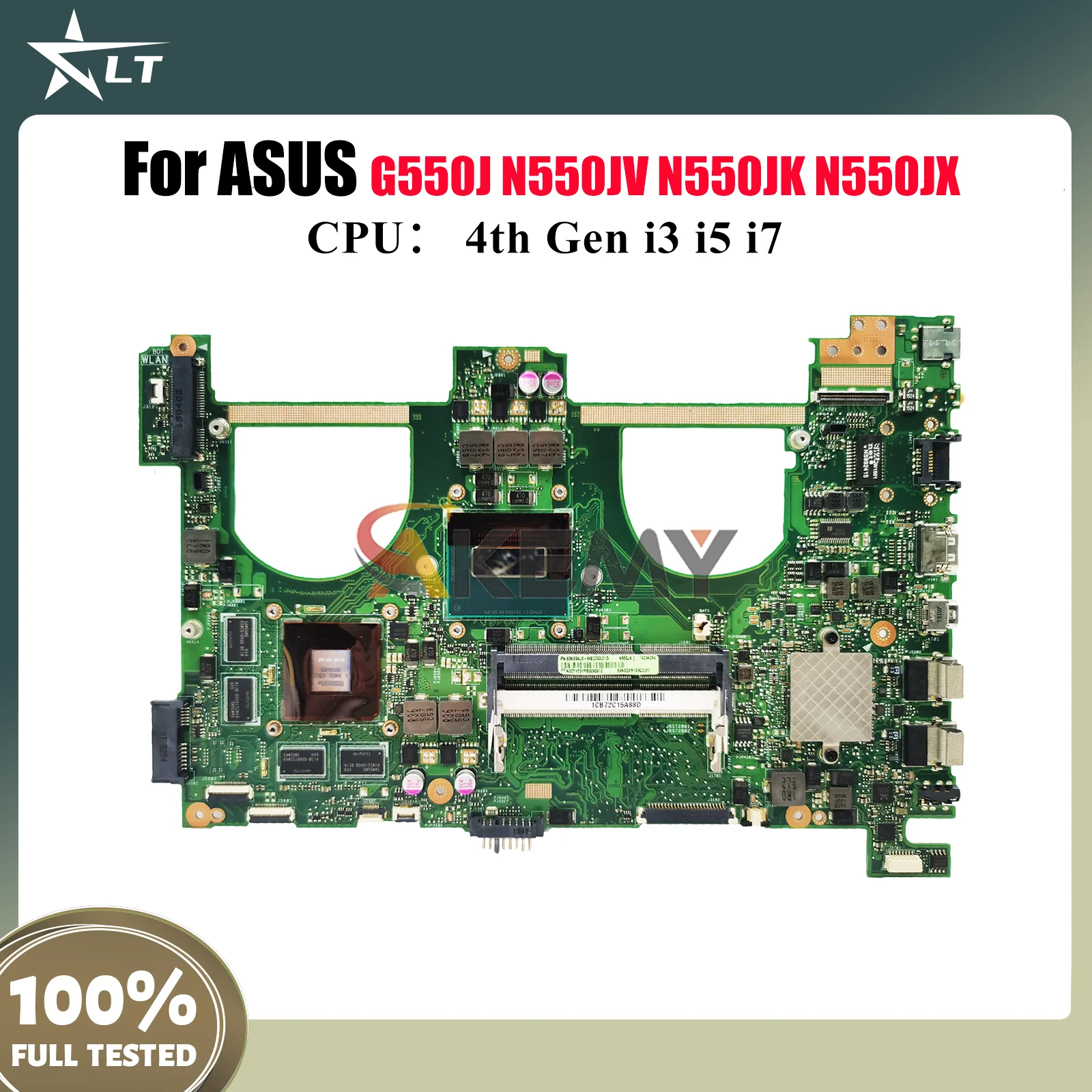 

N550JV Laptop Motherboard For ASUS ROG N550JX N550J G550J N550JV N550JK Notebook Mainboard With i3 i5 i7 CPU 100% tests OK stk