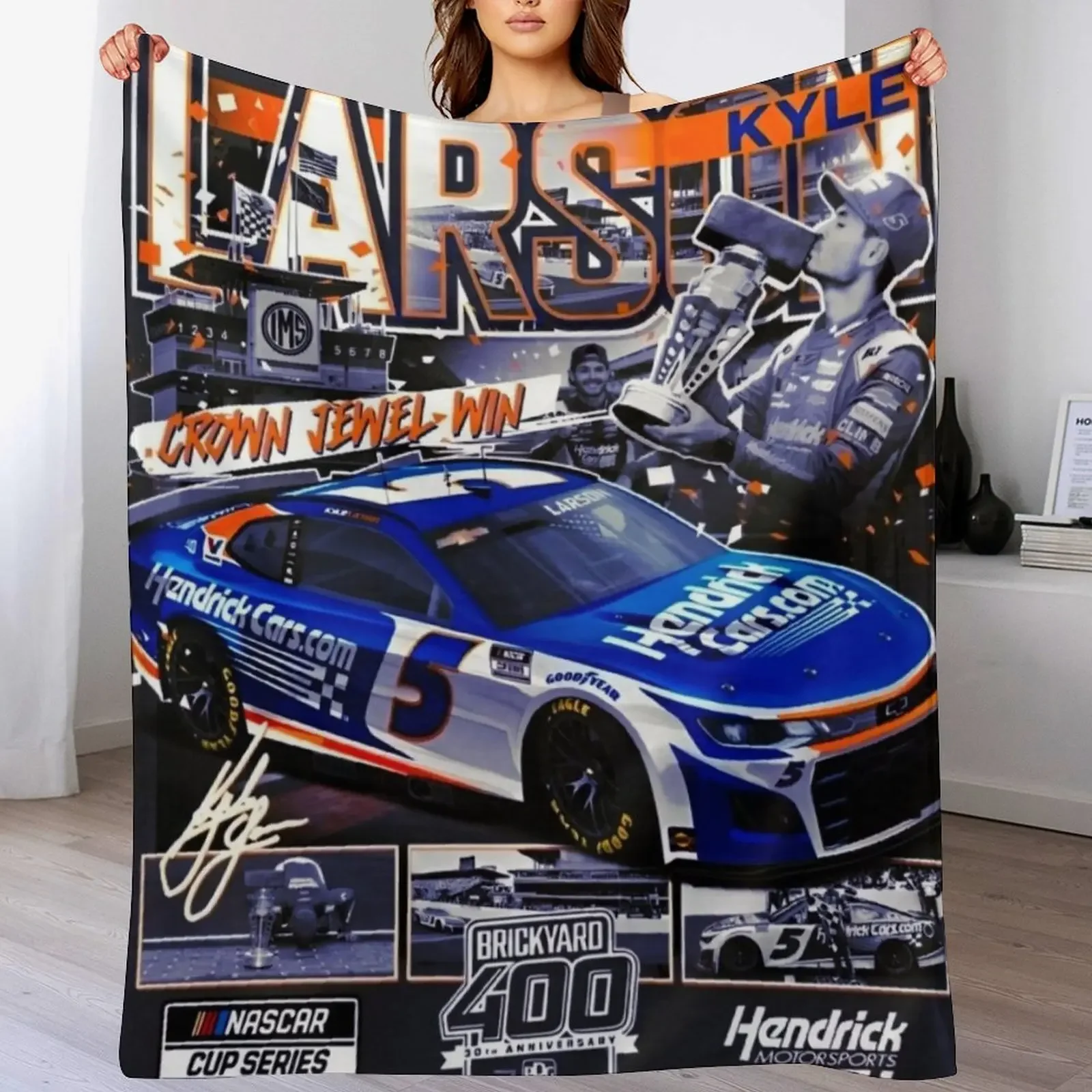 

Kyle larson Throw Blanket Soft Bedroom Blanket for Night Sleeping