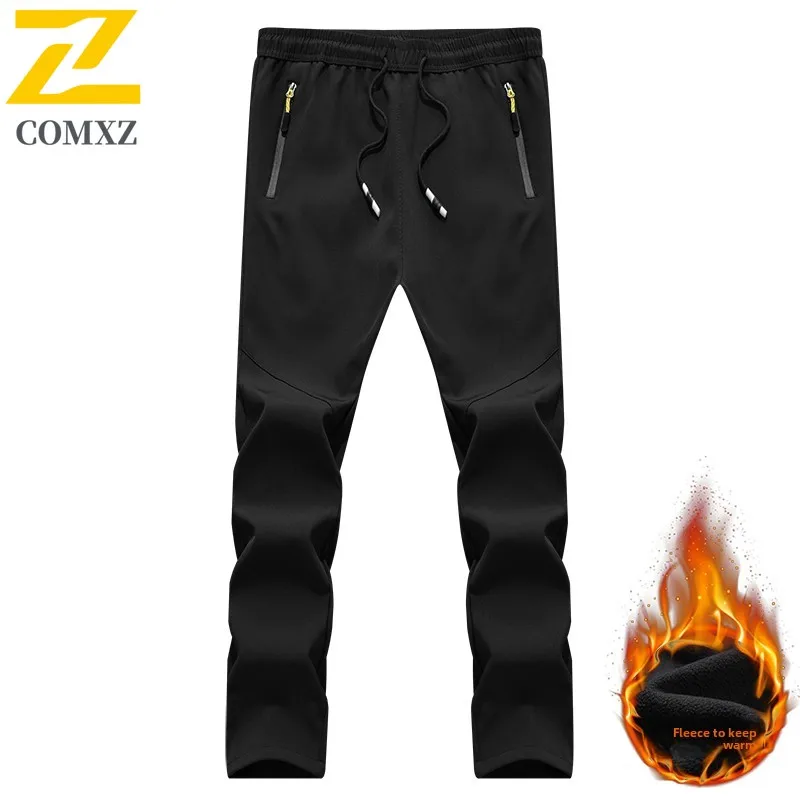 

EiAO Windbreaker pants Men's Fleece-Lined Loose comfortable Waterproof Winter Thermal Trekking leisure Pants for Hiking Camping