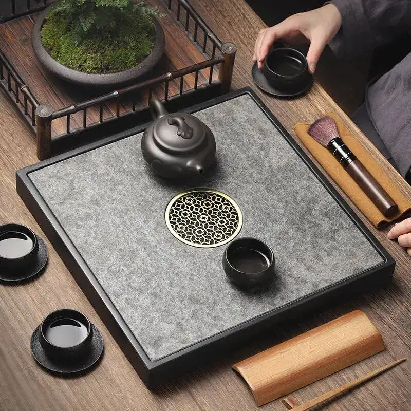 Drainage Tea Tray Ceremony Valet Drip Small Stone Serving Mini Tea Tray Hospitality Marble Bandejas Home Decorationgs