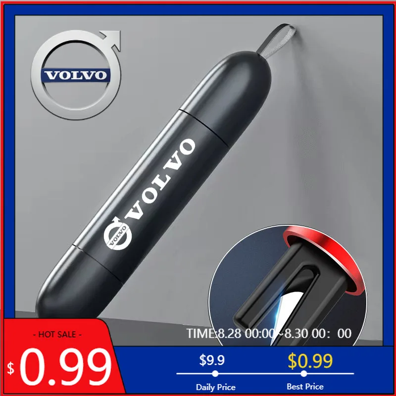 

2026 Hot For Volvo Steering Covers Car Safety Hammer Emergency Window Breaker Seat Belt Cutting Machine For Volvo XC90 V90 V60 X