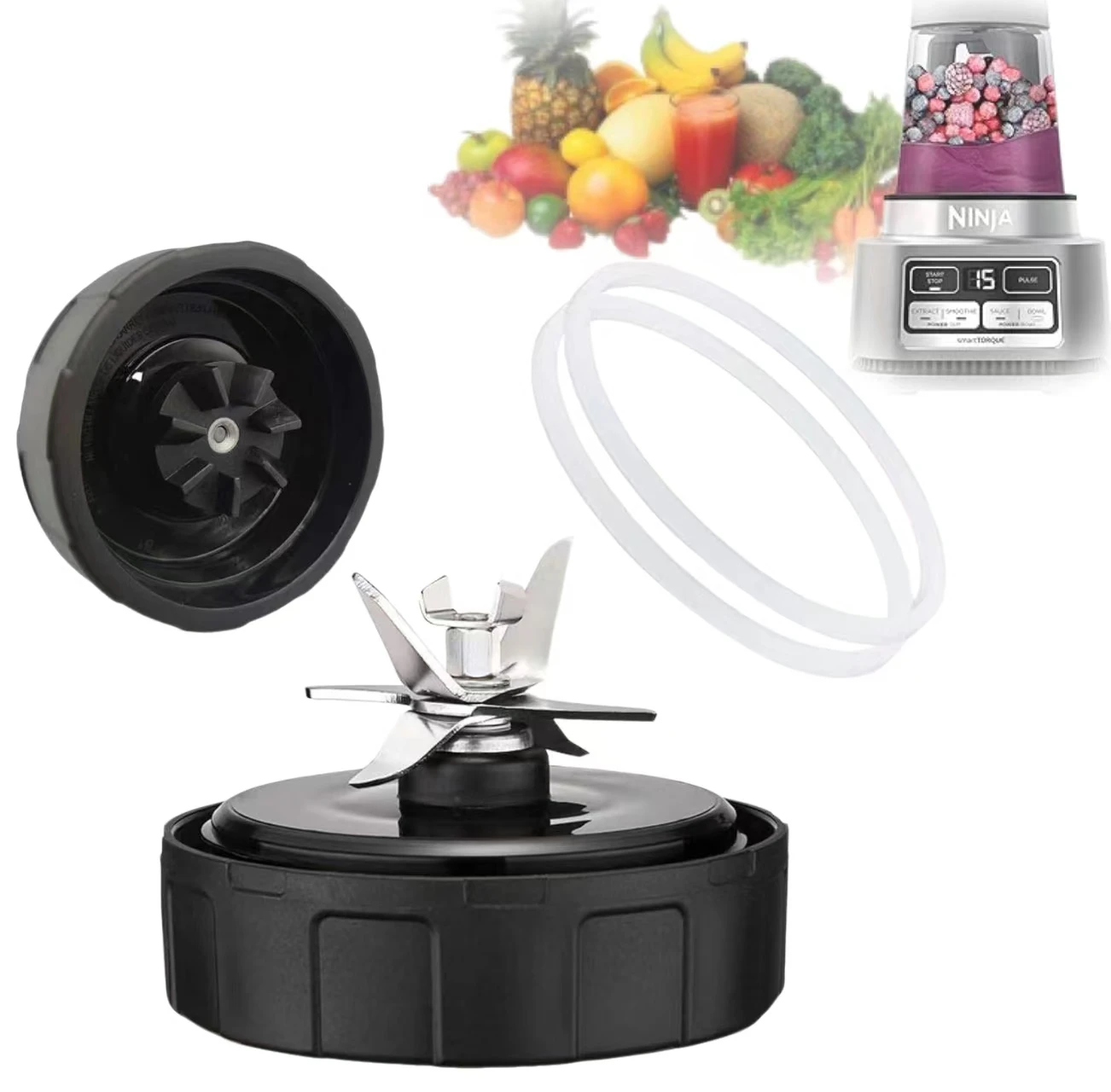 

SS101 Replacement Blade for Ninja Blender Accessories, 7-Fins Blender Blade Compatible with Nutri Ninja Foodi Power Blender