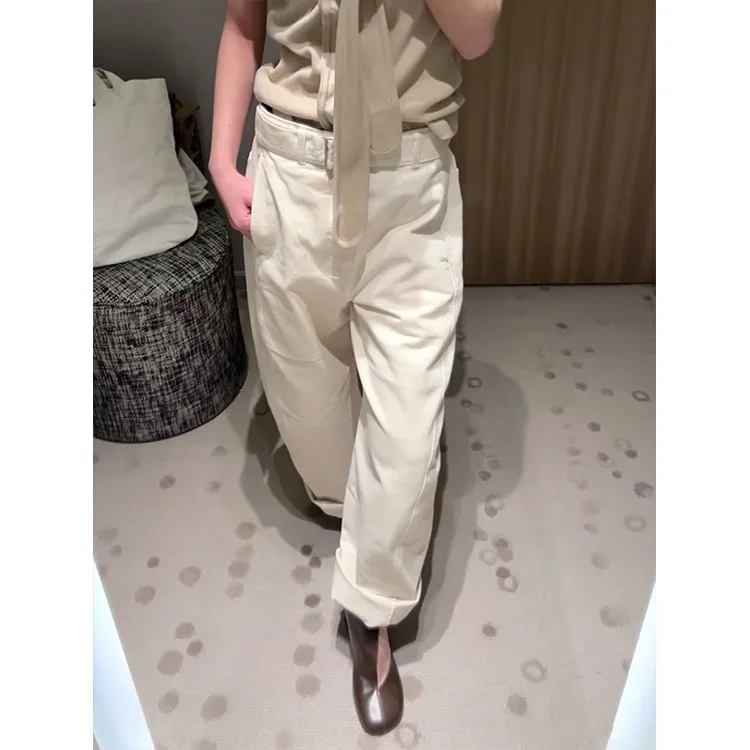New Spring and Summer Classic Pure Cotton Wide-leg Jeans