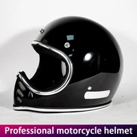 Casco de motocicleta japonés retro crucero punta de fibra de vidrio casco de plástico reforzado casco completo de motocicleta
