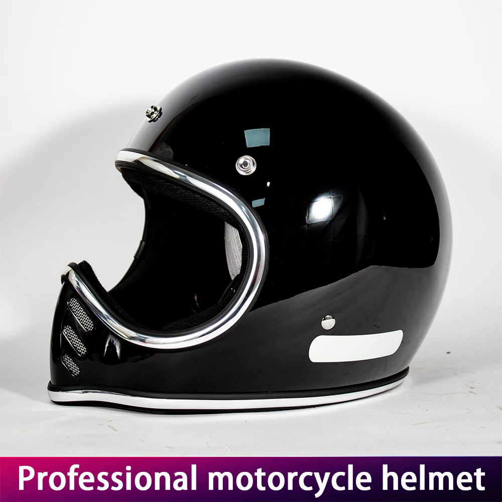 Motorcycle Helmet Japanese Retro Cruise Tip Glass Fiber Reinforced Plastic Helmet Motorcycle Full Helmet