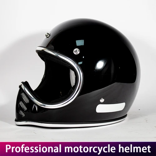 Imagen 1 del producto Casco de motocicleta japonés retro crucero punta de fibra de vidrio casco de plástico reforzado casco completo de motocicleta