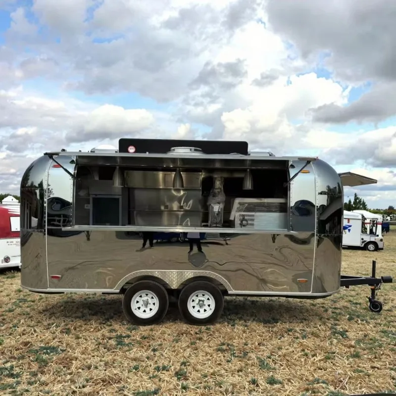 Standard Fully Equipped Mobile Food Cart Ice Cream Coffee Trailer for Hotdogs Candies Chips 220v at Great Price Customized