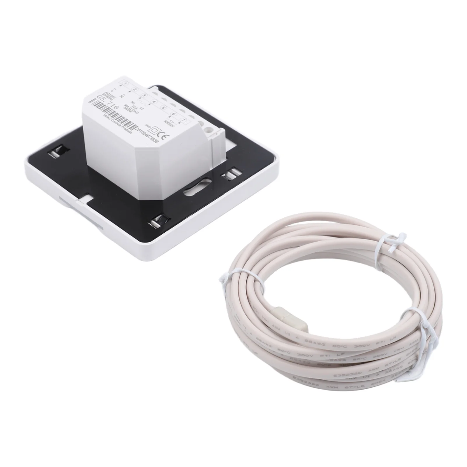 16A Mechanical Thermostat White PC Material 5-40C Rotary Knob For Electric Floor Heating Temperature Control Device