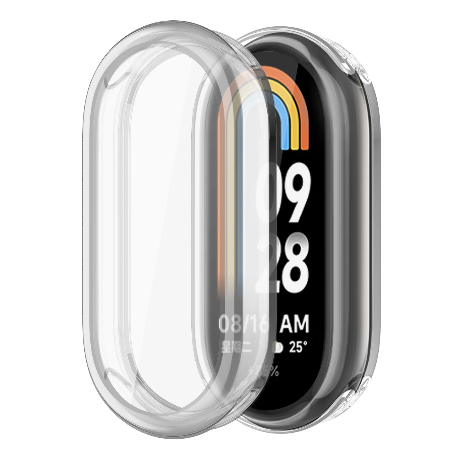 Custodia a copertura totale per pellicola protettiva per schermo Mi Band 8 3D per Xiaomi Miband 8 NFC protezione antiurto per custodia con telaio