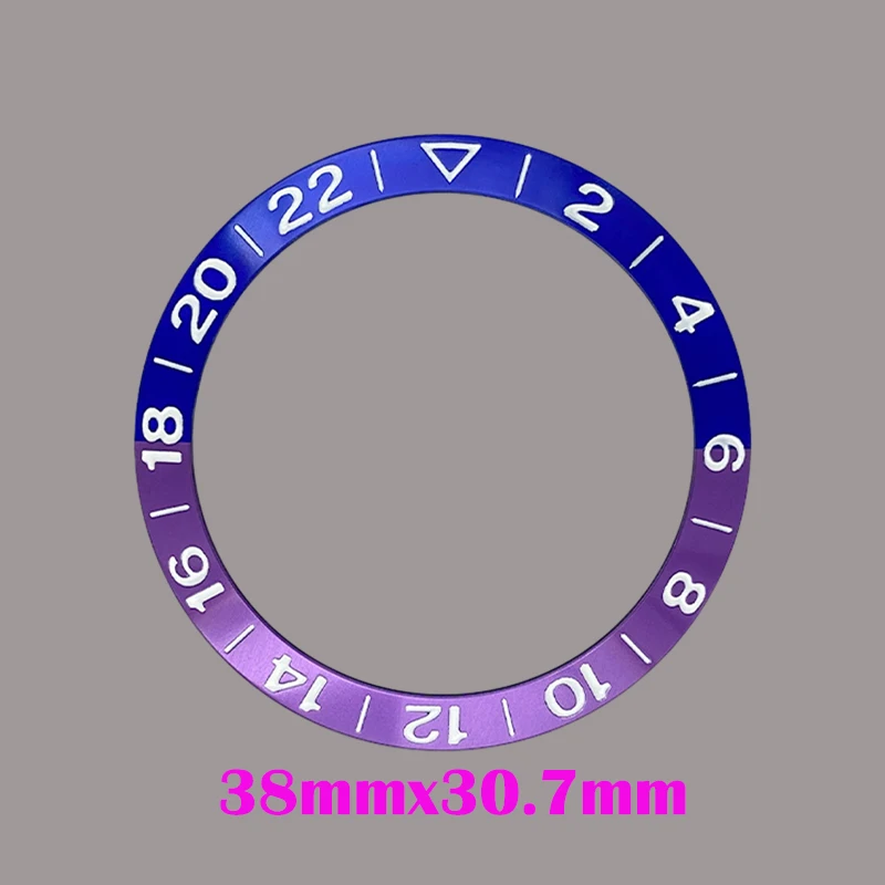 Mod 38mmx30.7mm Curved GMT Bezel Insert Fit For SUB GMT SKX007 SRPD Watch Case NH35 NH36 Men Watches Replace Bezel Insert Ring