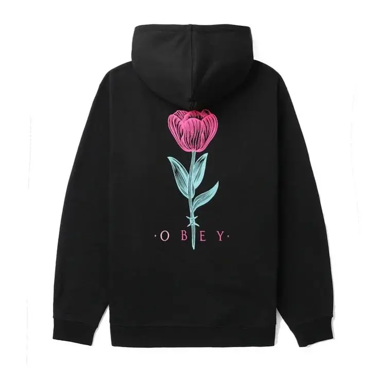 

2024 Popular Explosive Men and Women with The Same American Color Flower Print Pocket Loose Hoodie Pure Cotton Sweatshirt