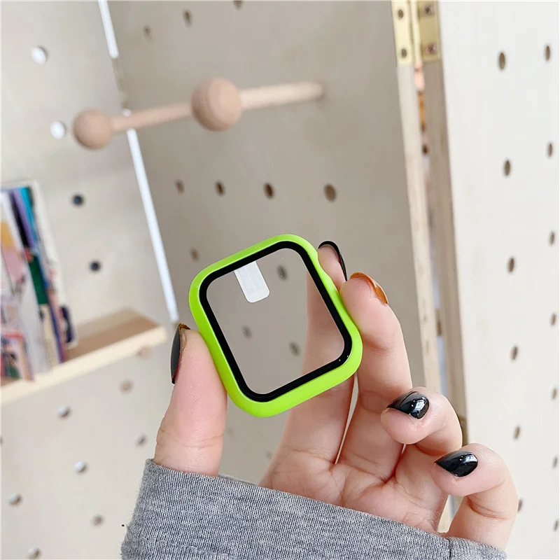 Soft Silicone Case For Apple Watch 7 45mm 6 SE Series 42mm 38mm  Fashion Solid Color For IWatch 40mm 44mm 41mm Protective Frame