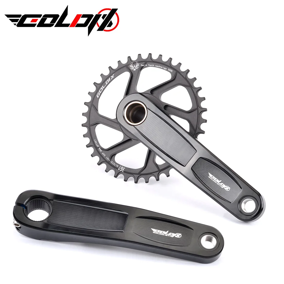 GOLDIX MTB Crankset CNC 170/175mm Bicycle MTB Crank 0/3/6degrees 30T 32T 34T 36T 38T Chainring Crown BB68/86 for Shimano SRAM