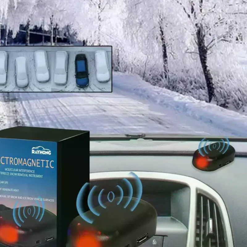Winter Car Solar Electromagnetic Molecular Interference Antifreeze Device FrontRear Windshield Snow Removal Instrument Defroster