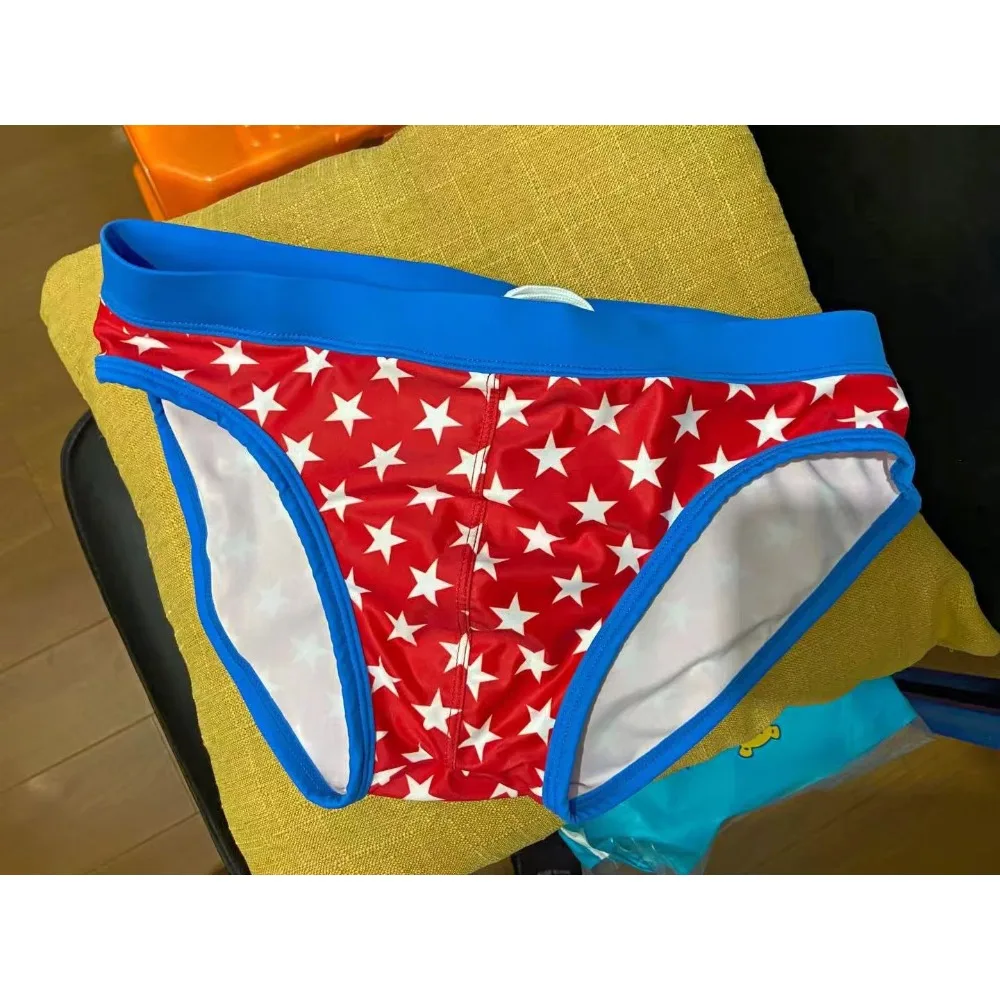 2026High fork triangle men's swimming trunks cup three-dimensional professional swimsuit seaside hot spring pants 10047zb