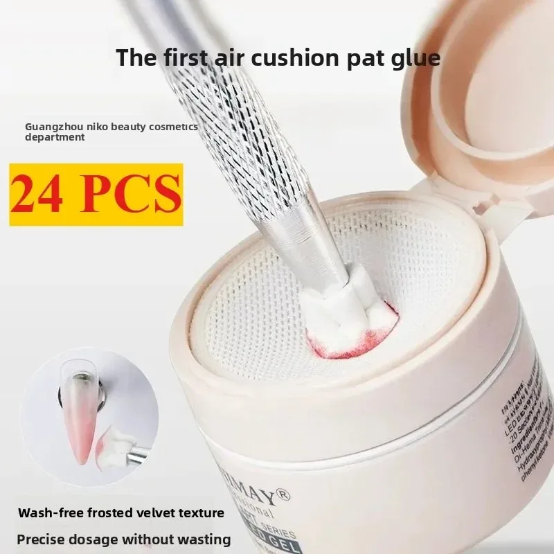 24 Colors Nail Art Gel Air Cushion Style Nail Polish Painting Gel with Sponge Gripper Tool Nail Polish Soak Off UV for Manicure