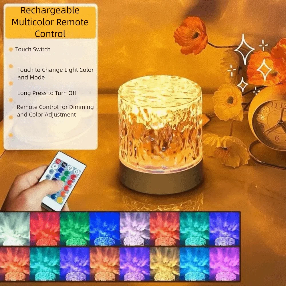 16 لون LED الدورية تموج ضوء USB الإسقاط المحيط موجة العارض مصباح مع جهاز التحكم عن بعد عكس الضوء تموجات المياه أضواء