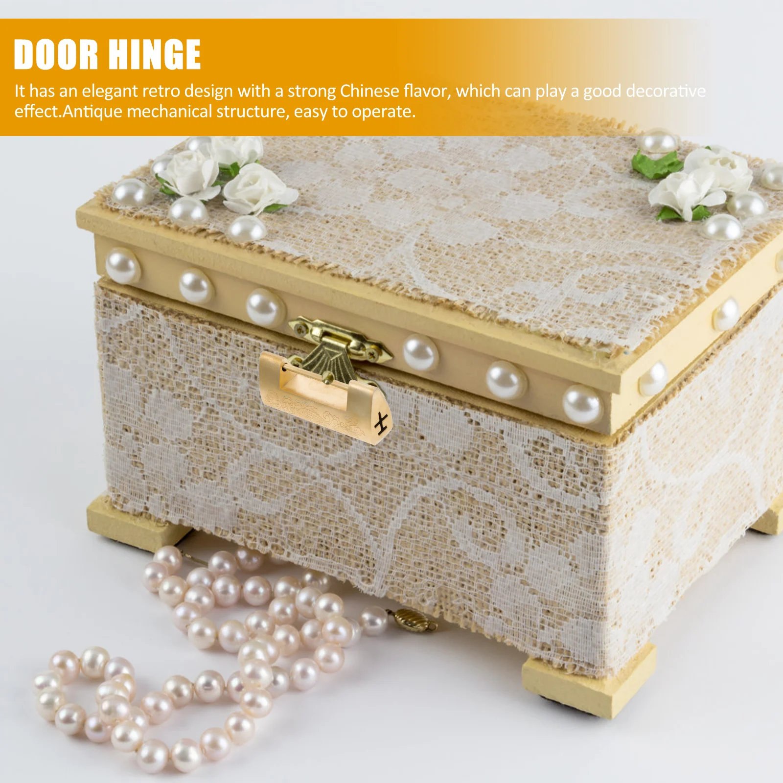 

Elegant Chinese Antique Copper Padlock Mini Jewelry Box Latches Small Box Packing Antique Gift Lock Retro Copper Latch Vintage