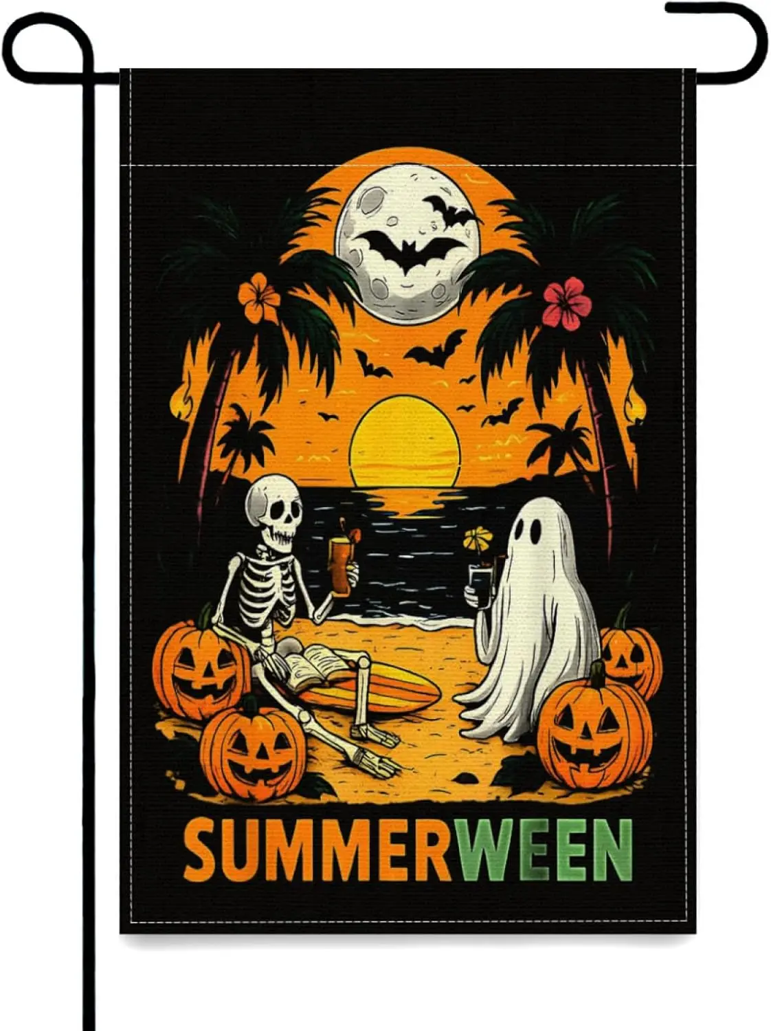 Summerween Summer Halloween Ghost Halloween Vibes Garden Flags,Double Sided Yard Flag Banners Decoration Home Holiday Outsid yyi