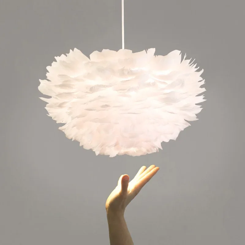 

Nordic Creative Personality Feather Pendant Light Living Room Bedroom Dining Children's LED Lamp Modern Lighting Decor