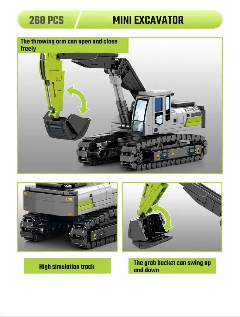 SEMBO BLOCK City Engineering Fahrzeug-Bausatz, MOC Bagger-Mischfahrzeug-Modell, Bausteine, Spielzeugauto, Geburtstagsgeschenke – Detail 8