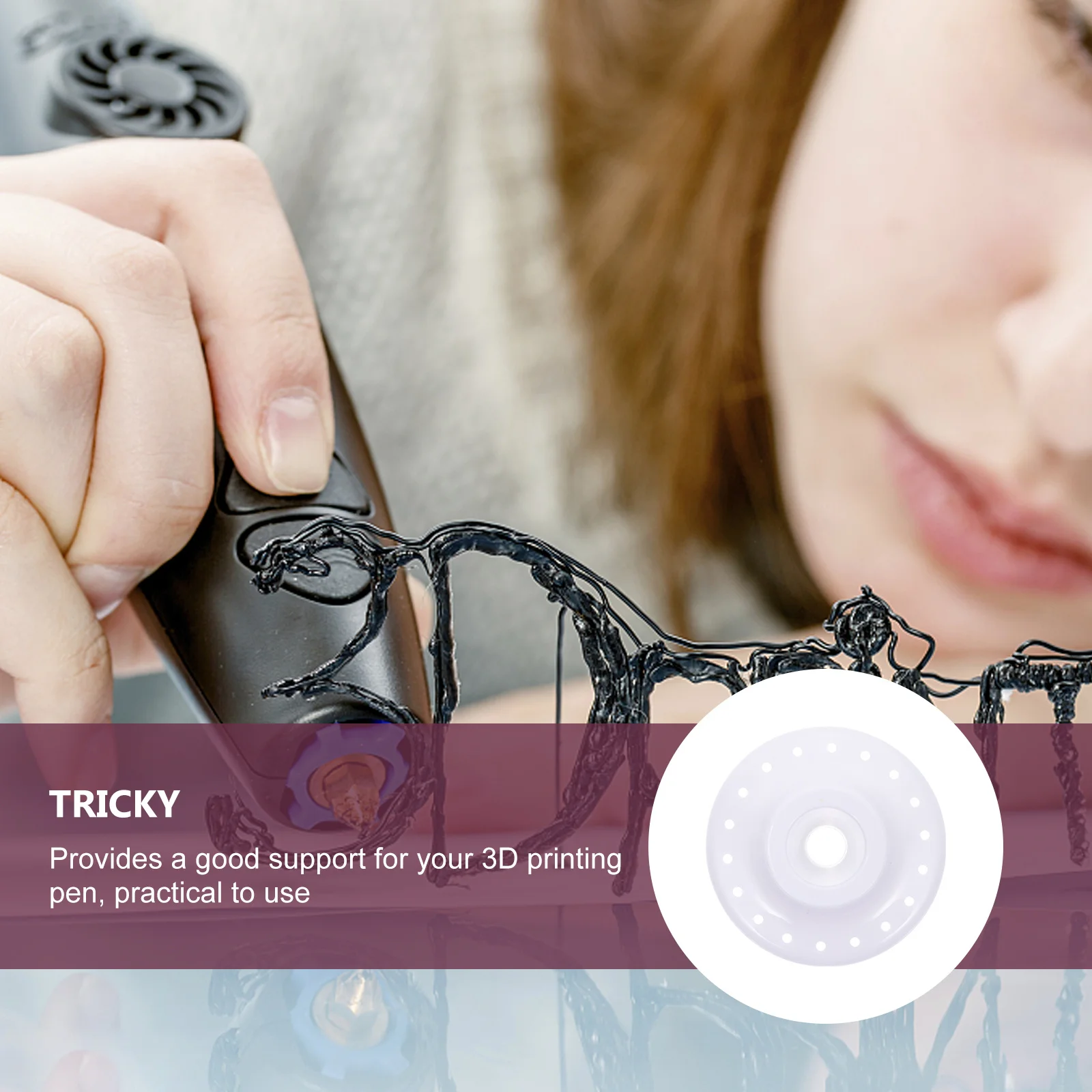 3pcs 3D Printing Pen Base Mini Portable Wear-Resistant Stand For Desktop Protection Shock-Proof Storage Holder 3D Pen Support