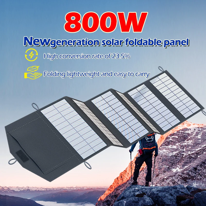 

800W High Efficiency Foldable Solar Panel, 23.5% Conversion Rate, Lightweight Portable Solar Power for Camping